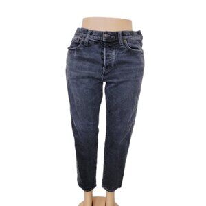 Madewell Women's Black High-Rise Dark Wash Straight Leg Denim Jeans Size 34/32